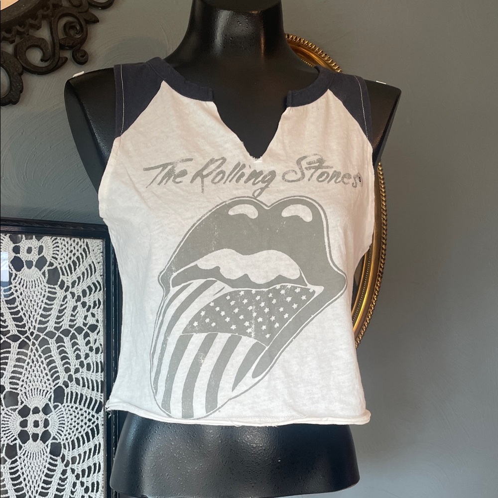 The Rolling Stones Women's Crop Top - Black and White